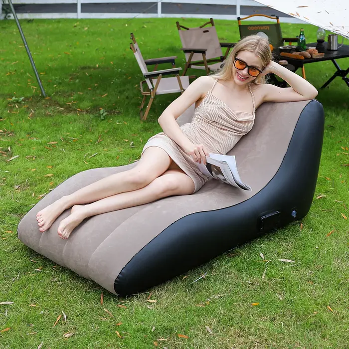Chaise longue gonflable, chaise longue gonflable, canapé à Air de plage, canapé de salon paresseux p