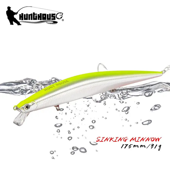 Hunthouse Tide vairon Flyer leurre de pêche 175mm 31g longue coulée coulant appât dur Pesca Jerkbaits bar brochet attirail