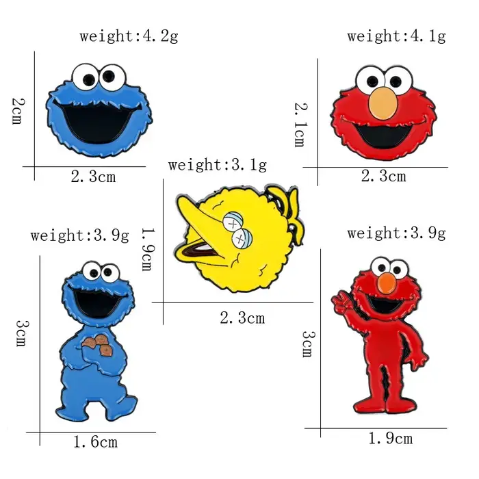 5 pièces/ensemble classique dessin animé émail broche animaux broches épinglettes Badges sur sac à d