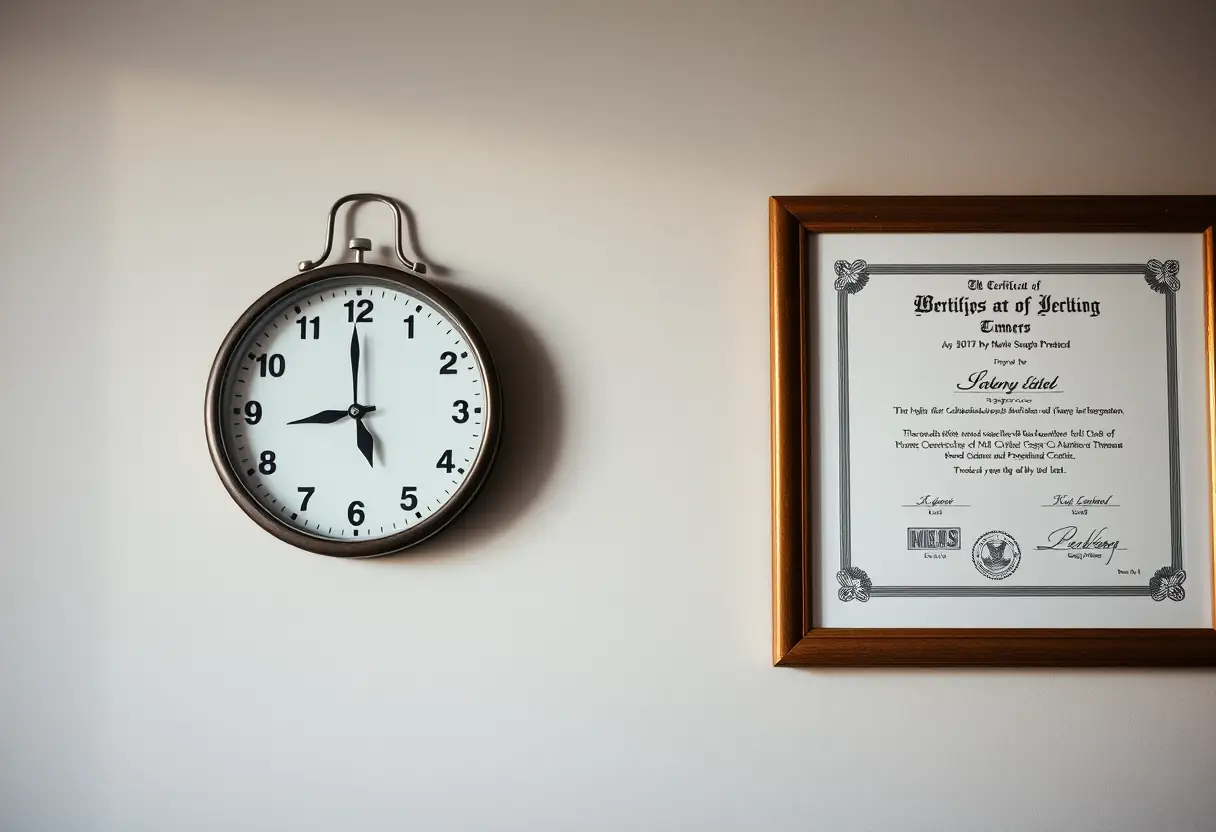 Horloge rappelant l'urgence de respecter les délais pour la validation du permis de chasse