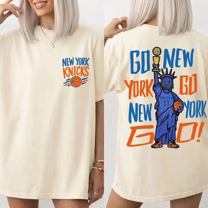 T-shirt unisexe à manches courtes et col rond en coton avec imprimé graphique Funny New York Basketb