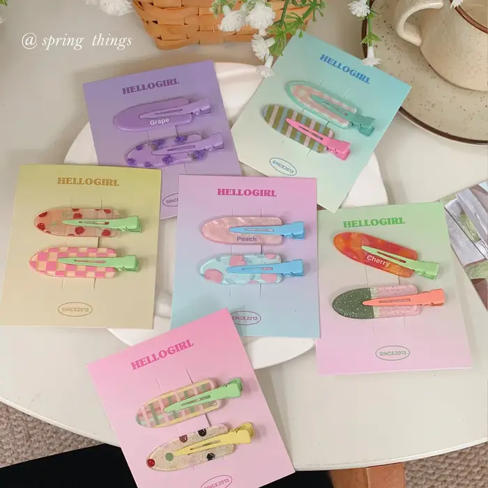 Pince à cheveux en forme de fruits, couleur bonbon, épingle à cheveux d'été sans plis, Barrette en a