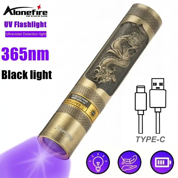 365nm UV lumière noire Rechargeable lampe de poche UV torche ultraviolette chien Urine animal de com