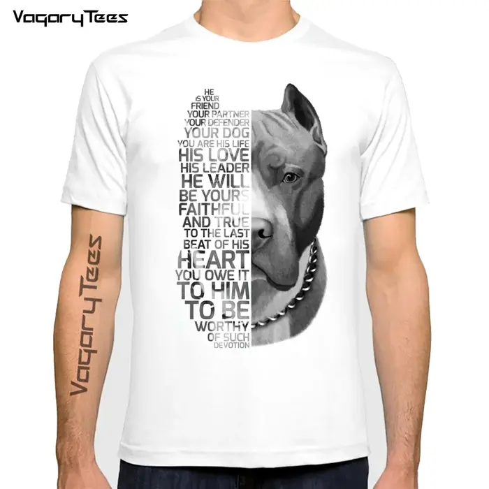 T-shirt homme décontracté avec pit bull imprimé, humour et fidélité, pour hommes amoureux des chiens, occasions spéciales et tous les jours