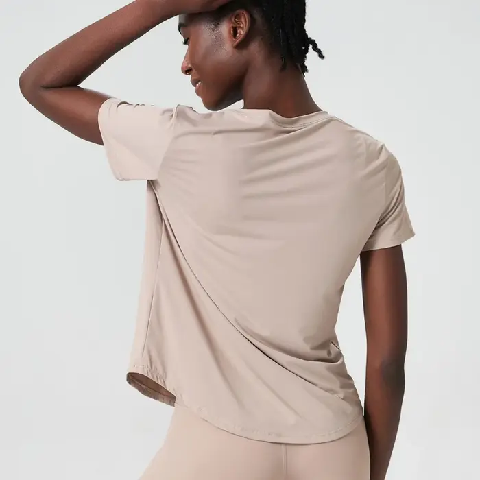 T-shirt de yoga à manches courtes pour femme, haut de fitness léger, respirant, séchage rapide, chem