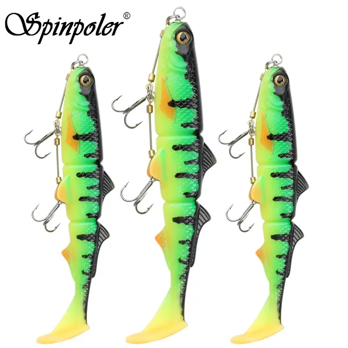 Spinpoler – leurre souple avec queue en T pour la pêche au brochet, système de hameçon avec Swimbait