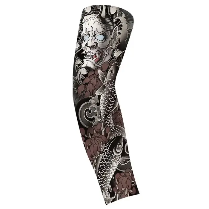 Manchon de tatouage de bras de fleur pour hommes, élastique, respirant, crème solaire mince, motif d