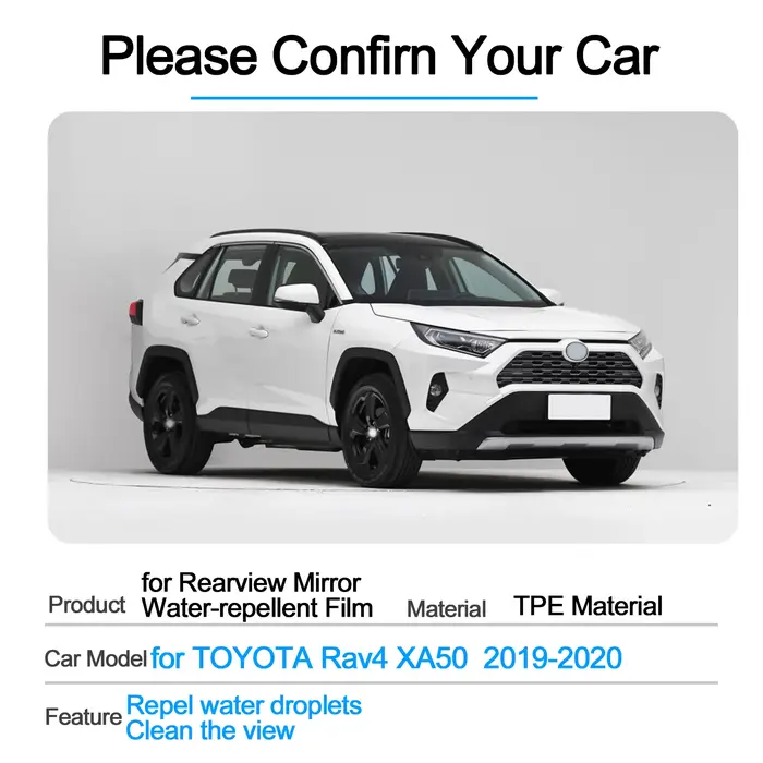 Films Anti-buée imperméables, couverture de rétroviseur extérieur pour Toyota Rav4 2019 2020, protec