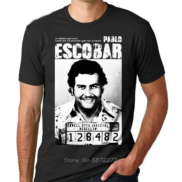 T-shirt manches courtes homme, Escobar, Weed Mafia planchers eface, Luciano Capon, en coton, grande 
