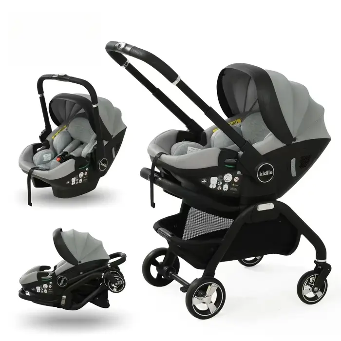 Kidilo-Poussette Portable 3 en 1 pour Bébé, mir de Couchage pour Nouveau-Né, Siège de Voiture Multif