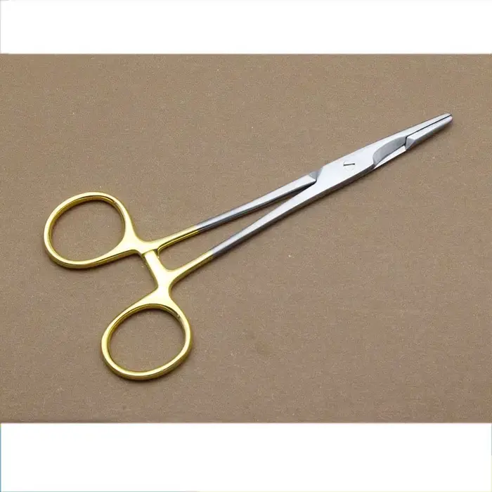 Porte-aiguille chirurgical en acier inoxydable, insert de poignée en or, cosmétique, plastique, cein