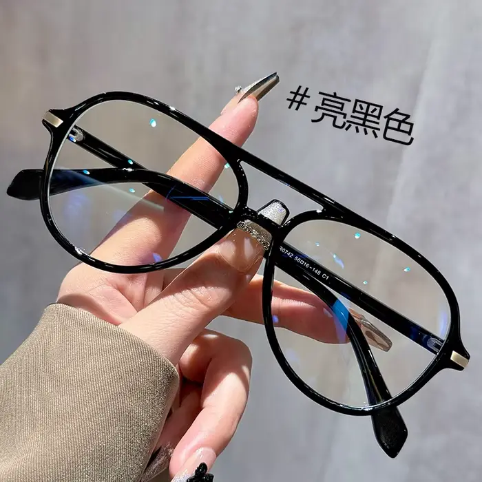 Lunettes de lecture pilote à grande monture Anti-lumière bleue pour hommes et femmes, lumière à la m