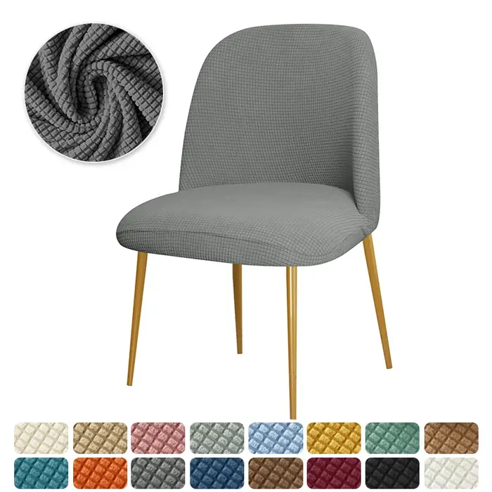 Housse de chaise incurvée en polaire à dossier court, housse de protection tout-en-un pour chaise de