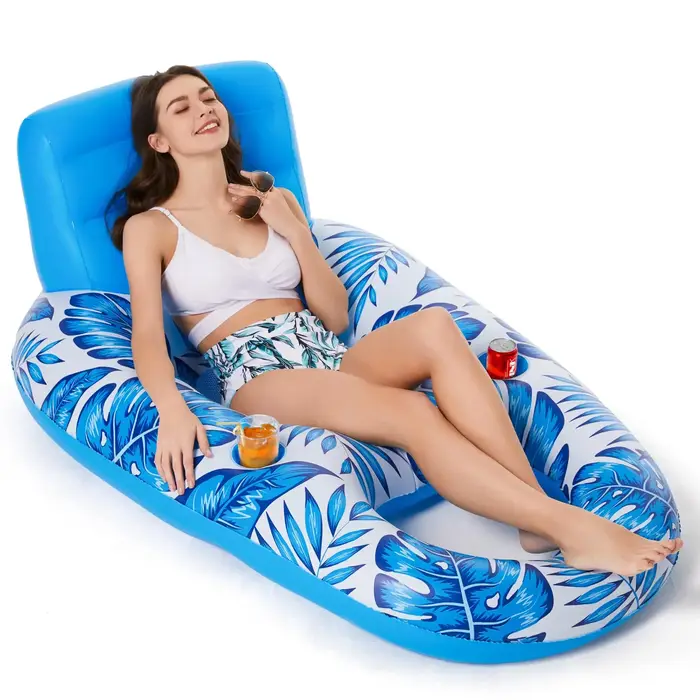 Flotteur de piscine gonflable pour adultes - chaise longue flottante - radeau de détente - usage piscine lac salon