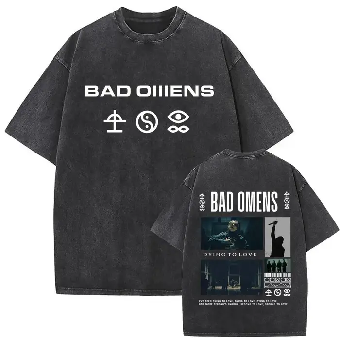 T-shirt graphique vintage délavé Bad Omens Do You Feel Love Tour 2026 pour hommes et femmes, style r