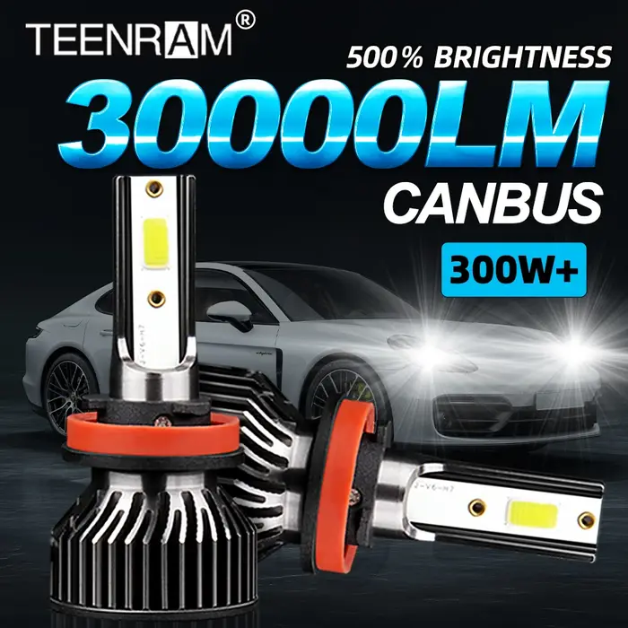 Ampoules de phares de voiture LED très brillantes H4 H7, 30000LM, puces CSP, lampes automobiles H1 H