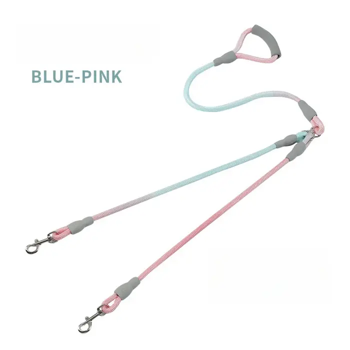 Laisse double pour animaux de compagnie avec dégradé de ton bijou, conception sécurisée pour les pro