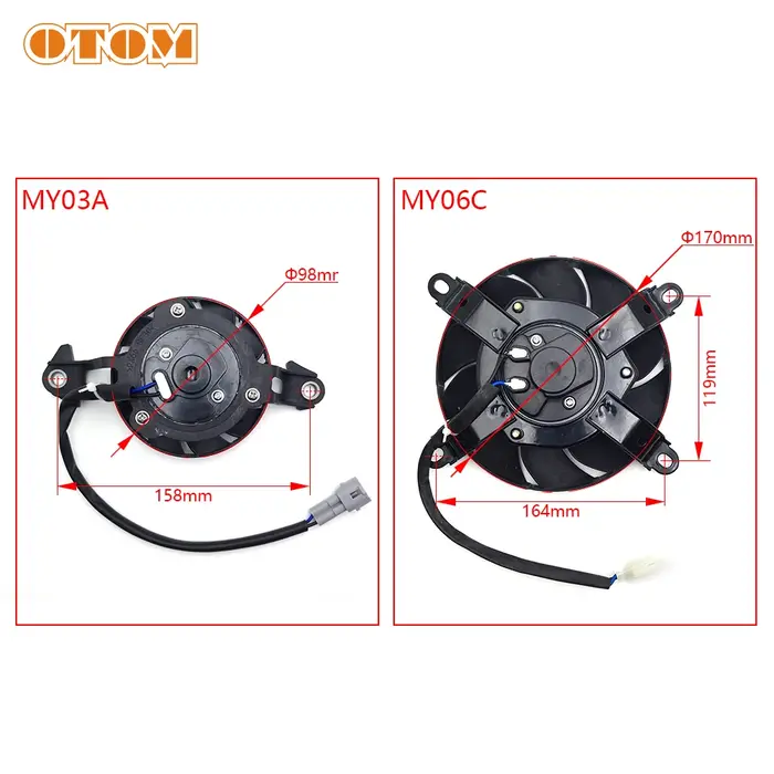 OTOM-Ventilateur de Refroidissement Universel pour Moto, Petite Puissance et Grand Volume d'Air pour
