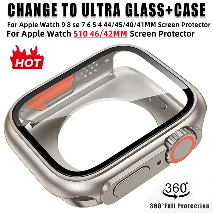 Protection écran Apple Watch - Coque PC avant/arrière pour 46mm 45mm 44mm 40 41 42mm iwatch 10 9 8 7 SE 6 5 Ultra