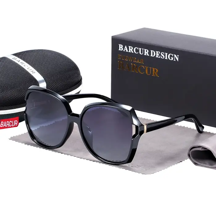 BARCUR marque surdimensionné TR90 lunettes de soleil femmes lunettes de soleil polarisées dames nuan