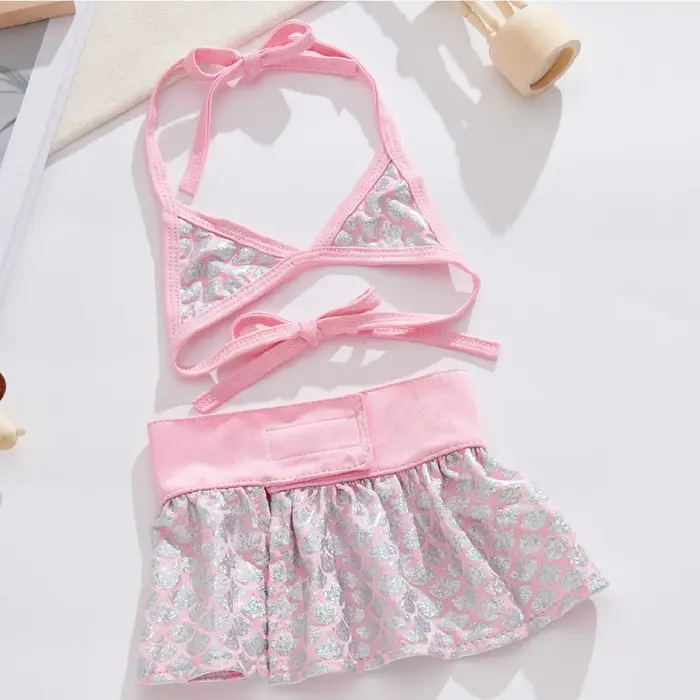 Robe de plage en spantutu pour animaux de compagnie, maillot de bain bikini pour chien chiot sirène,