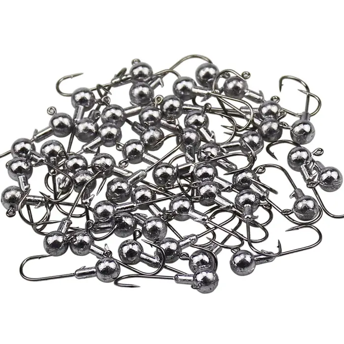 50 pièces têtes de gabarit de plomb hameçons de pêche 1/32 1/16 1/8 oz Crappie bar leurres de pêche 