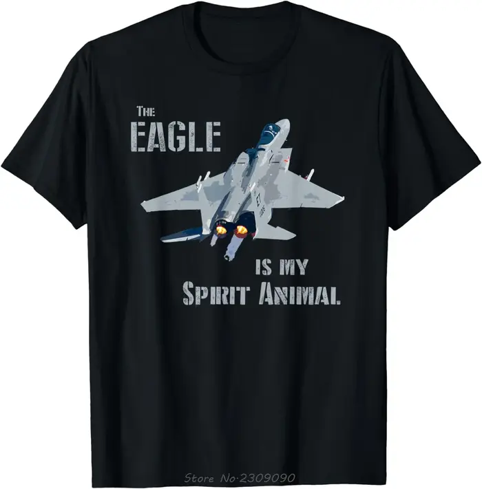 L'aigle est mon esprit Animal F-15 avion de chasse coton T-shirt décontracté surdimensionné T-shirt 