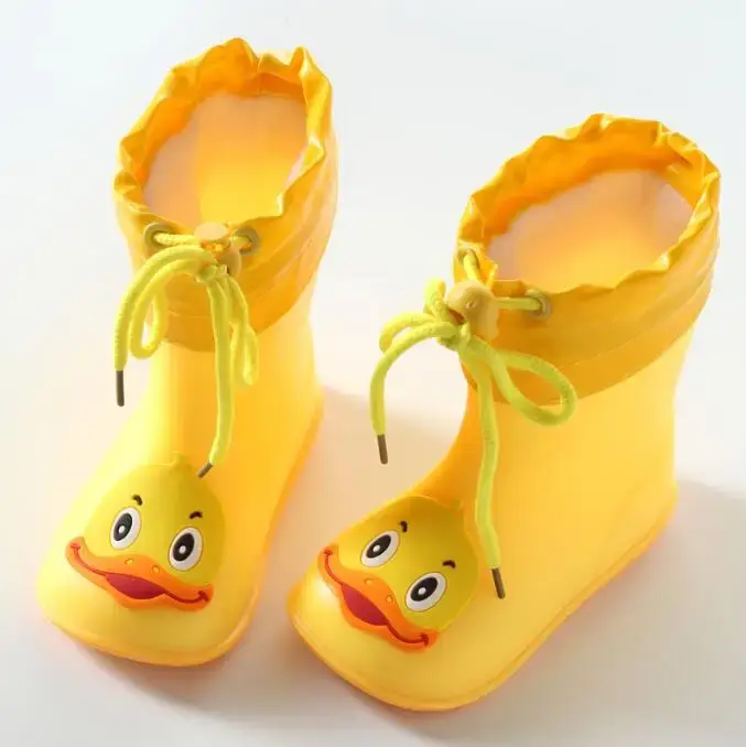 Bottes de pluie imperméables pour enfants, couleur unie, confortables, antidérapantes, durables, pou