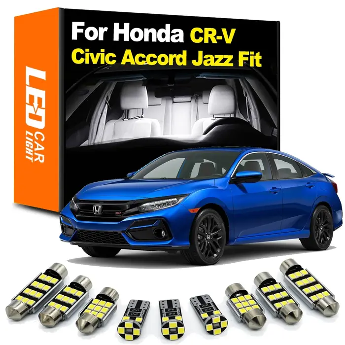 Zoomsee-Kit d'éclairage LED intérieur pour Honda Civic, CR-V CRV Accord Fit Jazz Canbus, ampoule int