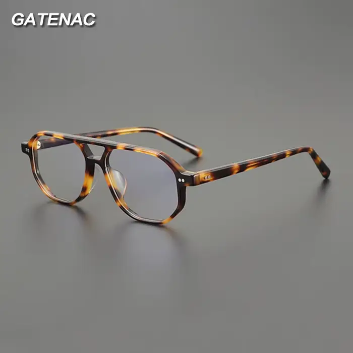 Gatenac Vintage acétate lunettes cadre hommes pilote à la main qualité lunettes cadre femmes rétro m