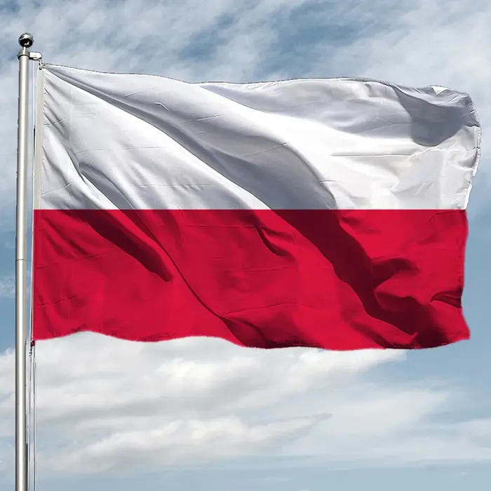 Drapeau national polonais 90x150cm, design blanc et rouge, drapeaux polonais en polyester résistant 
