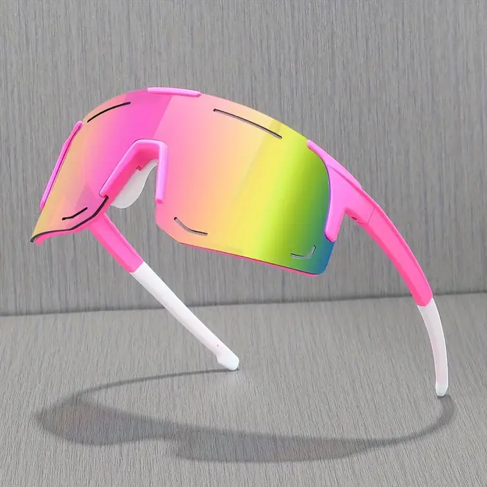 Lunettes de sport anti-lumière enveloppantes pour femmes et hommes - Grandes lunettes de soleil UV400 pour cyclisme, pêche, ski