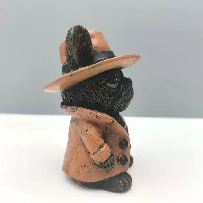Statue de bouledogue français artisanale en résine pour décoration intérieure et extérieure occasions spéciales cadeau pour amoureux des chiens jardin patio cour