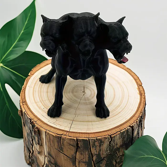 Statue de chien gothique à trois têtes, ornements de bureau, Design noir effrayant, décoration de bu