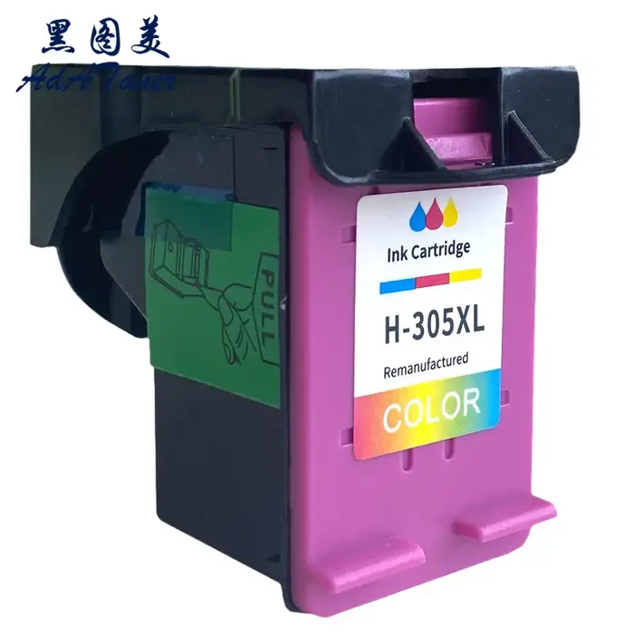 Cartouche d'encre à jet d'encre reconditionnée tricolore noir 305 XL 305XL pour imprimante HP305 pou