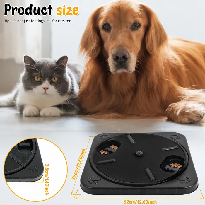 Planche à Gratter Ronde pour Chien, Rotative à 360 °, avec Compartiments à Collation, Jouet Interact