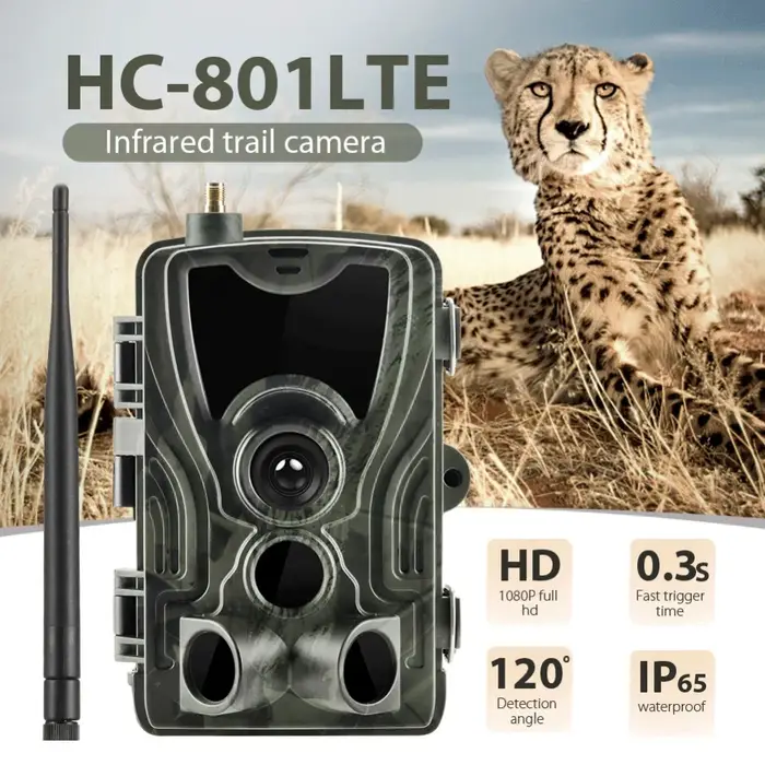 Caméra de chasse à la faune 4G LTE SMSTrail 16MP 1080P Surveillance Cellulaire HC801LTE Email FTP SMTP Caméras Mobiles