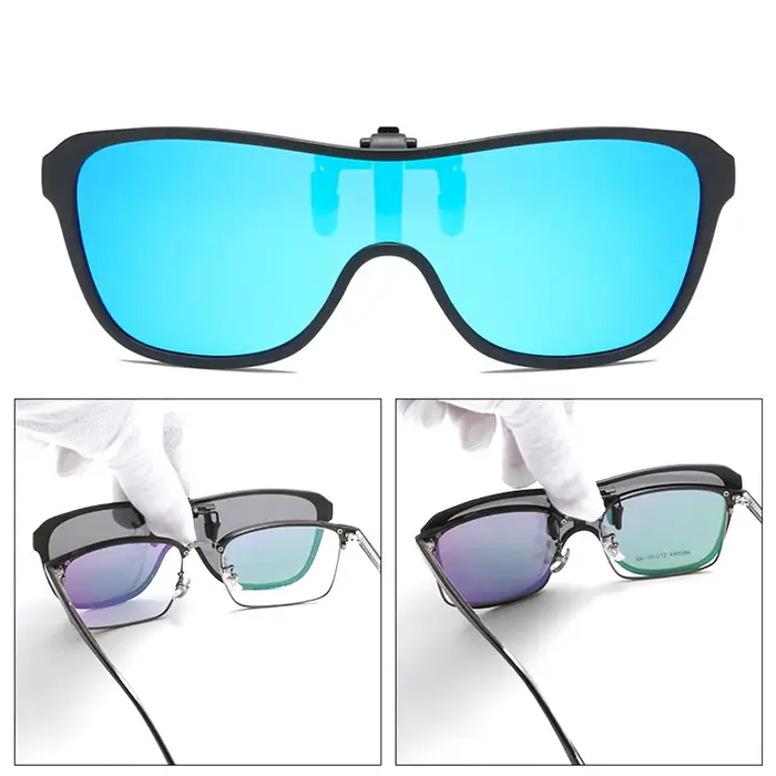 Lunettes de soleil tendance 2026 à clipser, grande monture, polarisées, relevables, pour hommes, ada