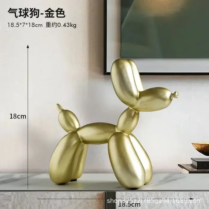 Sculpture de chien ballon en résine nordique de 20 cm, figurines d'animaux, décoration moderne de lu