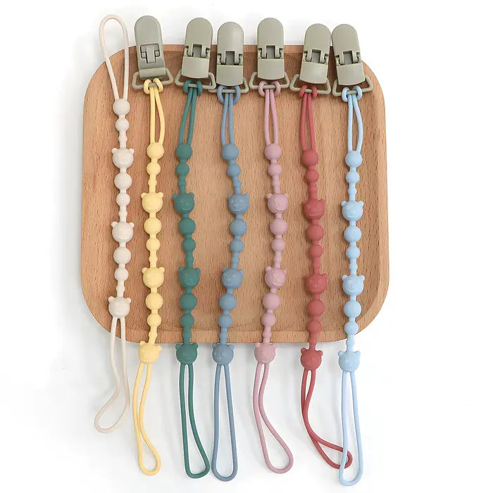 Sucette apaisante Anti-chaîne pour poussette de bébé, anneau de dentition, chaîne Anti-perte, Clip d