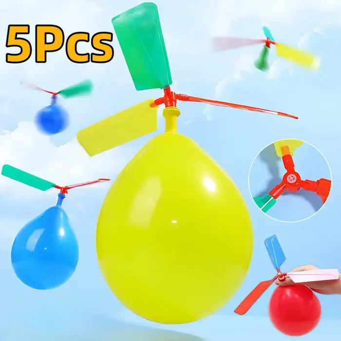 Ballon à hélice en hélicoptère, 5 pièces, jouets pour enfants, ballon volant avec sifflet, décoratio