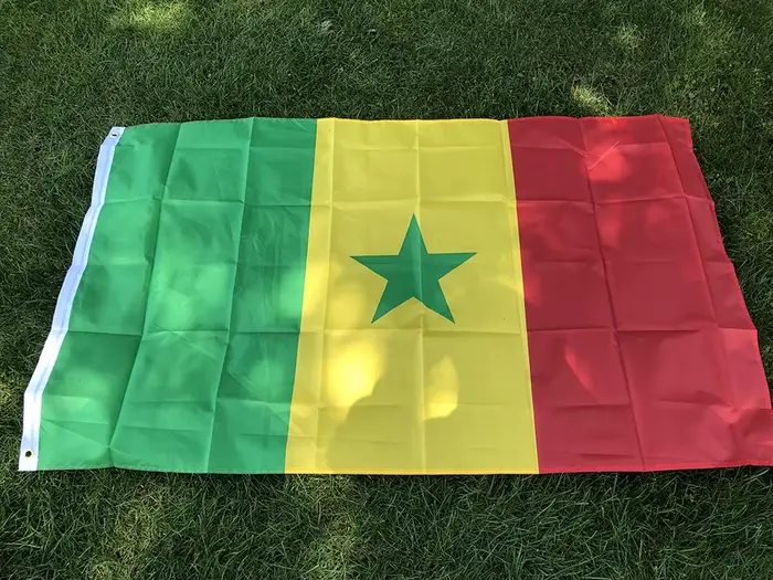 Drapeau du Sénégal Skyflag 90x150cm (3x5 pieds) en polyester super résistant pour intérieur et extérieur