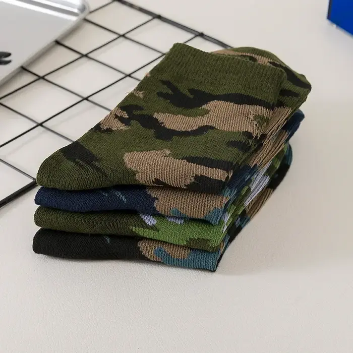 Lot de 3 paires chaussettes camouflage chasse - Style streetwear pour activités extérieures confortables