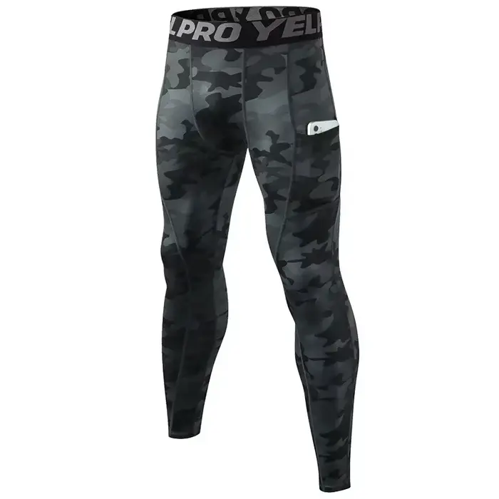 Collants de Compression hommes PRO Fitness course pantalons serrés Leggings de sport avec poche pour