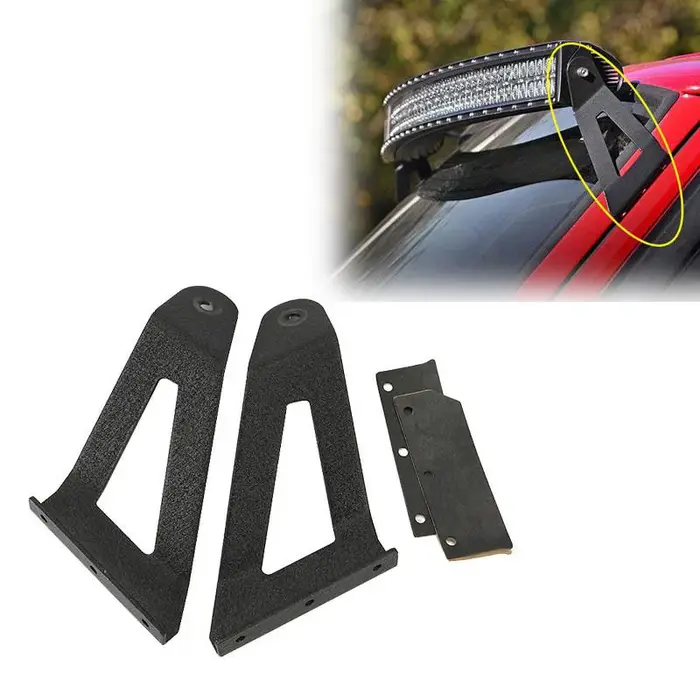 Supports de pare-brise supérieur de voiture tout-terrain, barre lumineuse LED incurvée de 50 pouces,