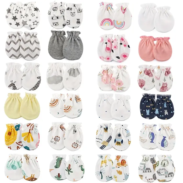 6 paires/lot gants pour nouveau-nés imprimés de dessins animés bébé garçons filles mitaines nouveau-