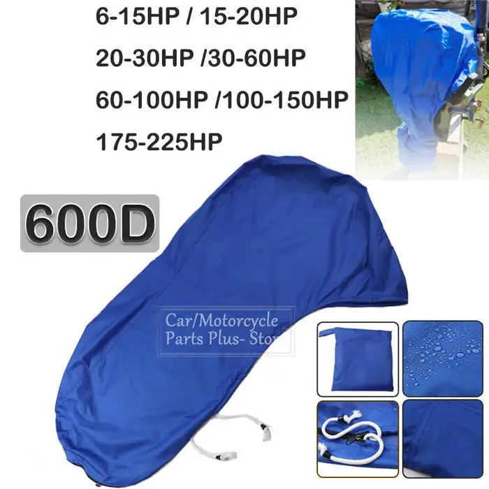 Couvercle de Protection complet pour moteur hors-bord de bateau 600D 6-225HP, bleu pour moteur 6-225