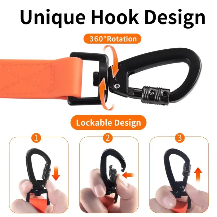 Laisse d'entraînement pour chien en PVC imperméable, longue, résistante et confortable pour promenades et jeux extérieurs en tout temps