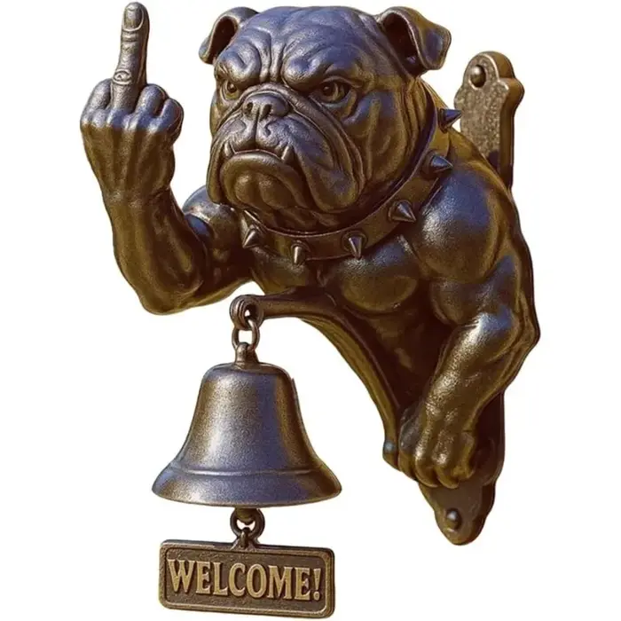 Sonnette Bulldog Unique - Design Amusant et Rustique pour les Amateurs de Chiens, Décoration Parfait