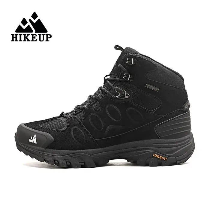 HIKEUP-Bottes de randonnée en daim pour hommes, chaussures de plein air à lacets, bottes de sport ch